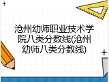 沧州幼师职业技术学院八类分数线(沧州幼师八类分数线)