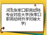 河北张家口职高幼师专业对应大学(张家口职高幼师升学对接大学)