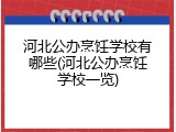 河北公办烹饪学校有哪些(河北公办烹饪学校一览)