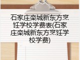 石家庄栾城新东方烹饪学校学费表(石家庄栾城新东方烹饪学校学费)