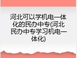 河北可以学机电一体化的民办中专(河北民办中专学习机电一体化)