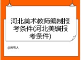 河北美术教师编制报考条件(河北美编报考条件)