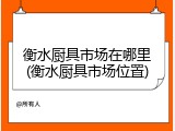 衡水厨具市场在哪里(衡水厨具市场位置)