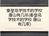 秦皇岛学技术的学校 唐山有几所(秦皇岛学技术的学校 唐山有几家)