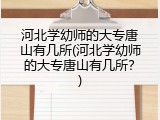 河北学幼师的大专唐山有几所(河北学幼师的大专唐山有几所?)