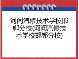 河间汽修技术学校邯郸分校(河间汽修技术学校邯郸分校)