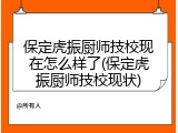 保定虎振厨师技校现在怎么样了(保定虎振厨师技校现状)