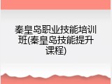 秦皇岛职业技能培训班(秦皇岛技能提升课程)