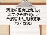 河北单招唐山幼儿师范学校分数线(河北单招唐山幼儿师范学校分数线)