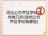 河北公办烹饪学校沧州有几所(沧州公办烹饪学校有哪些)