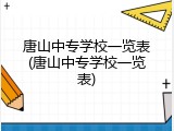 唐山中专学校一览表(唐山中专学校一览表)