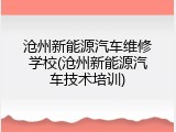 沧州新能源汽车维修学校(沧州新能源汽车技术培训)