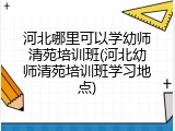 河北哪里可以学幼师清苑培训班(河北幼师清苑培训班学习地点)