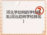 河北学幼师的学校排名(河北幼师学校排名)