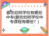廊坊幼师学校有哪些中专(廊坊幼师学校中专课程有哪些？)