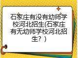 石家庄有没有幼师学校河北招生(石家庄有无幼师学校河北招生?)