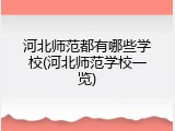 河北师范都有哪些学校(河北师范学校一览)