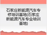 石家庄新能源汽车专修培训基地(石家庄新能源汽车专业培训基地)