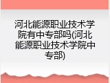 河北能源职业技术学院有中专部吗(河北能源职业技术学院中专部)