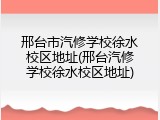 邢台市汽修学校徐水校区地址(邢台汽修学校徐水校区地址)