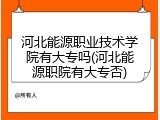 河北能源职业技术学院有大专吗(河北能源职院有大专否)