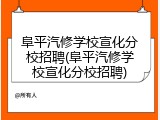 阜平汽修学校宣化分校招聘(阜平汽修学校宣化分校招聘)