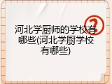 河北学厨师的学校有哪些(河北学厨学校有哪些)