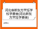 河北省新东方烹饪学校学费表(河北新东方烹饪学费表)