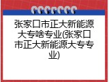 张家口市正大新能源大专啥专业(张家口市正大新能源大专专业)