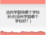 沧州学厨师哪个学校好点(沧州学厨哪个学校好？)