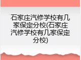石家庄汽修学校有几家保定分校(石家庄汽修学校有几家保定分校)
