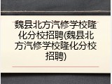 魏县北方汽修学校隆化分校招聘(魏县北方汽修学校隆化分校招聘)