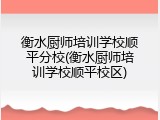 衡水厨师培训学校顺平分校(衡水厨师培训学校顺平校区)