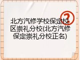 北方汽修学校保定校区崇礼分校(北方汽修保定崇礼分校正名)