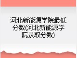 河北新能源学院最低分数(河北新能源学院录取分数)