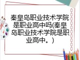 秦皇岛职业技术学院是职业高中吗(秦皇岛职业技术学院是职业高中。)