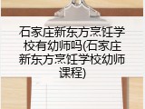 石家庄新东方烹饪学校有幼师吗(石家庄新东方烹饪学校幼师课程)