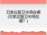 石家庄厨卫市场在哪(石家庄厨卫市场在哪？)