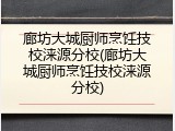 廊坊大城厨师烹饪技校涞源分校(廊坊大城厨师烹饪技校涞源分校)