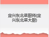 定兴东北菜厨师(定兴东北菜大厨)