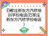 石家庄新东方汽修培训学校电话(石家庄新东方汽修学校电话)