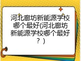 河北廊坊新能源学校哪个最好(河北廊坊新能源学校哪个最好?)