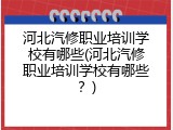 河北汽修职业培训学校有哪些(河北汽修职业培训学校有哪些？)
