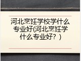 河北烹饪学校学什么专业好(河北烹饪学什么专业好？)