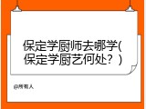 保定学厨师去哪学(保定学厨艺何处？)