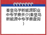 秦皇岛学新能源职业中专学费多少(秦皇岛新能源中专学费查询)