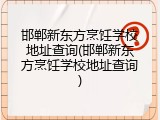邯郸新东方烹饪学校地址查询(邯郸新东方烹饪学校地址查询)
