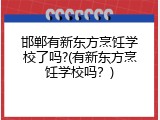 邯郸有新东方烹饪学校了吗?(有新东方烹饪学校吗？)