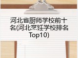 河北省厨师学校前十名(河北烹饪学校排名Top10)