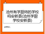 沧州有学厨师的学校吗安新县(沧州学厨学校安新县)